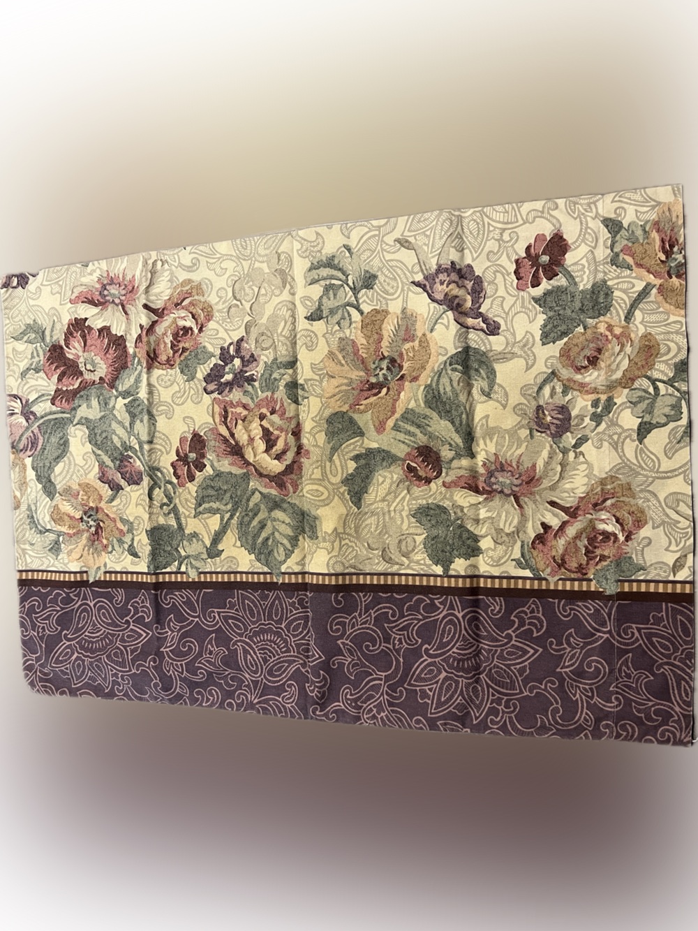 🍄 Vintage Floral Purple Decorative Pillow Case Boarder Home Accent Decor